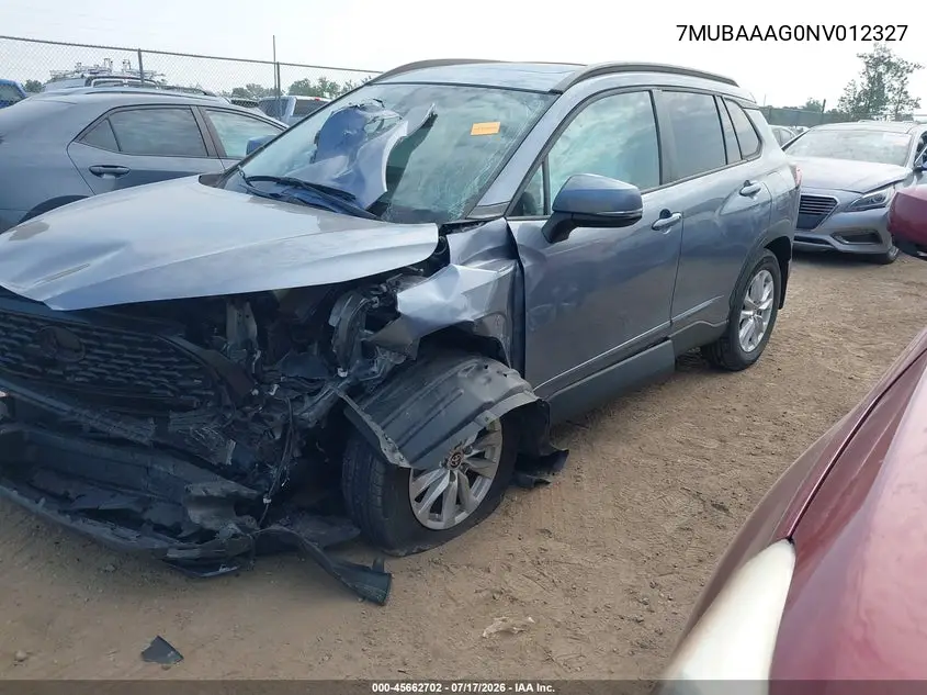 2022 Toyota Corolla Cross Le VIN: 7MUBAAAG0NV012327 Lot: 45662702