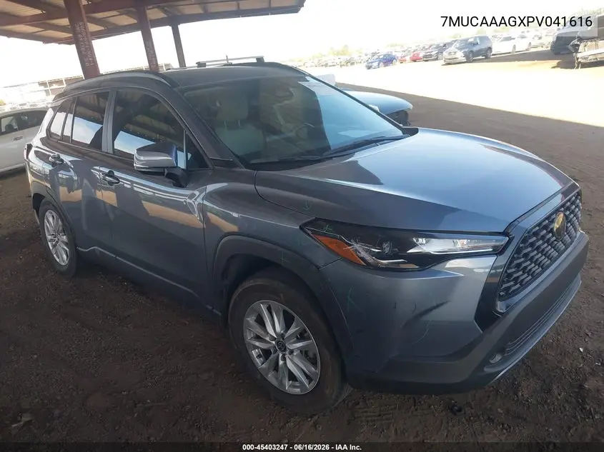 2023 Toyota Corolla Cross Le VIN: 7MUCAAAGXPV041616 Lot: 45403247