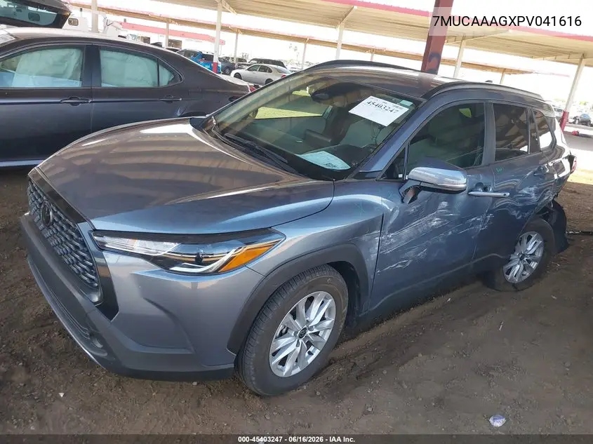 2023 Toyota Corolla Cross Le VIN: 7MUCAAAGXPV041616 Lot: 45403247