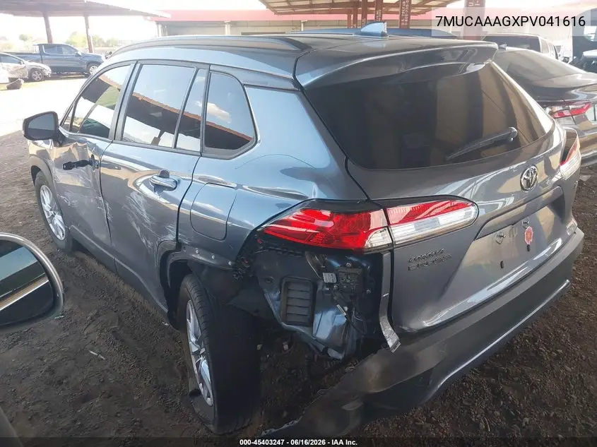 2023 Toyota Corolla Cross Le VIN: 7MUCAAAGXPV041616 Lot: 45403247