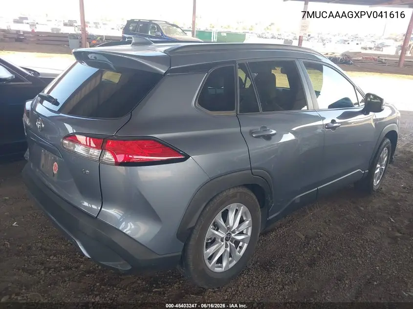 2023 Toyota Corolla Cross Le VIN: 7MUCAAAGXPV041616 Lot: 45403247