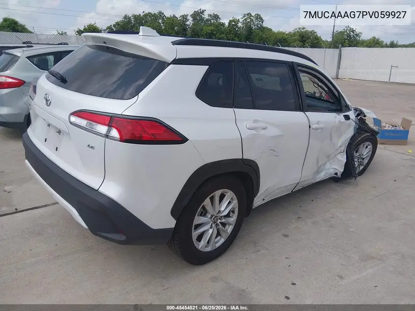 2023 Toyota Corolla Cross Le VIN: 7MUCAAAG7PV059927 Lot: 45454521
