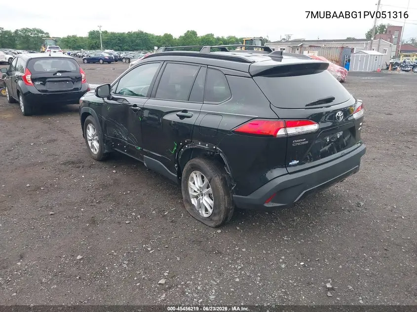 2023 Toyota Corolla Cross Le VIN: 7MUBAABG1PV051316 Lot: 45456219
