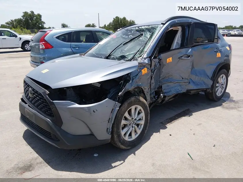 2023 Toyota Corolla Cross Le VIN: 7MUCAAAG7PV054002 Lot: 45481896