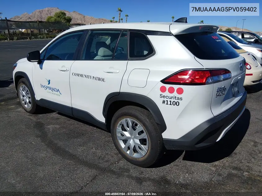 2023 Toyota Corolla Cross L VIN: 7MUAAAAG5PV059402 Lot: 45583164