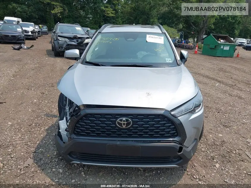 2023 Toyota Corolla Cross Le VIN: 7MUBAABG2PV078184 Lot: 45624735