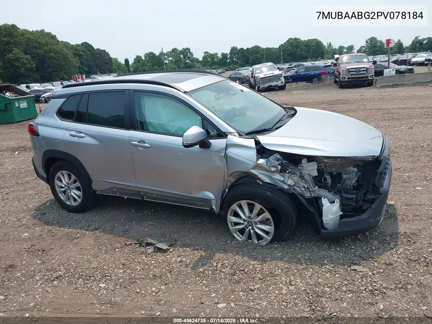 2023 Toyota Corolla Cross Le VIN: 7MUBAABG2PV078184 Lot: 45624735