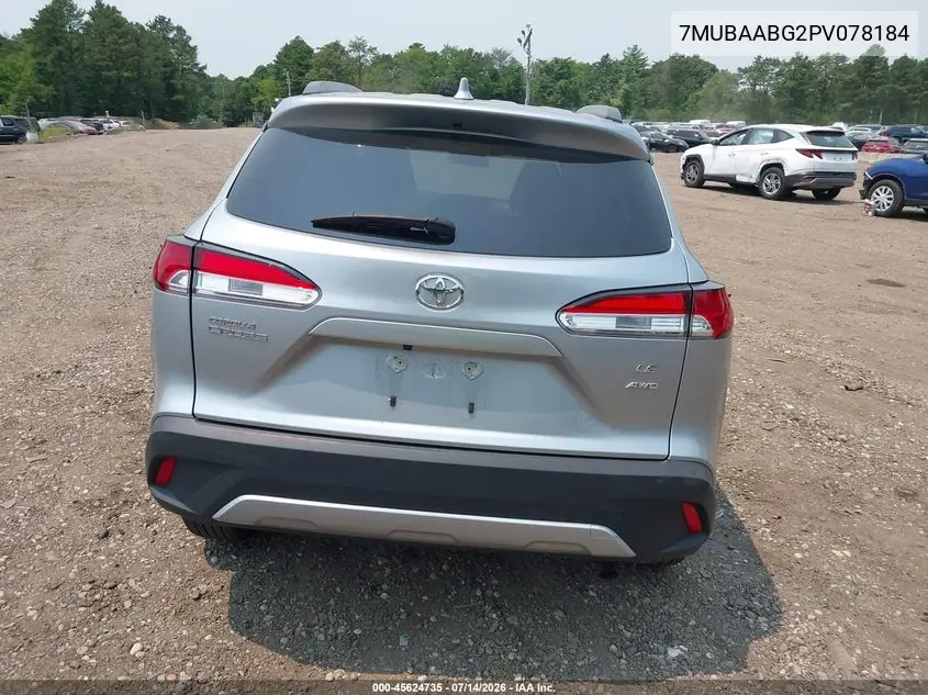 2023 Toyota Corolla Cross Le VIN: 7MUBAABG2PV078184 Lot: 45624735