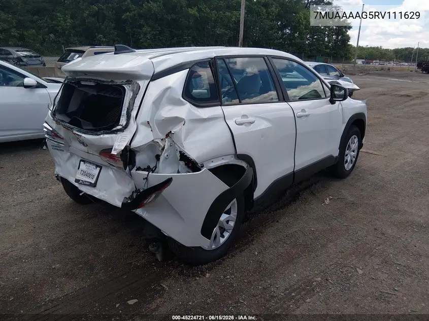 2024 Toyota Corolla Cross L VIN: 7MUAAAAG5RV111629 Lot: 45224721