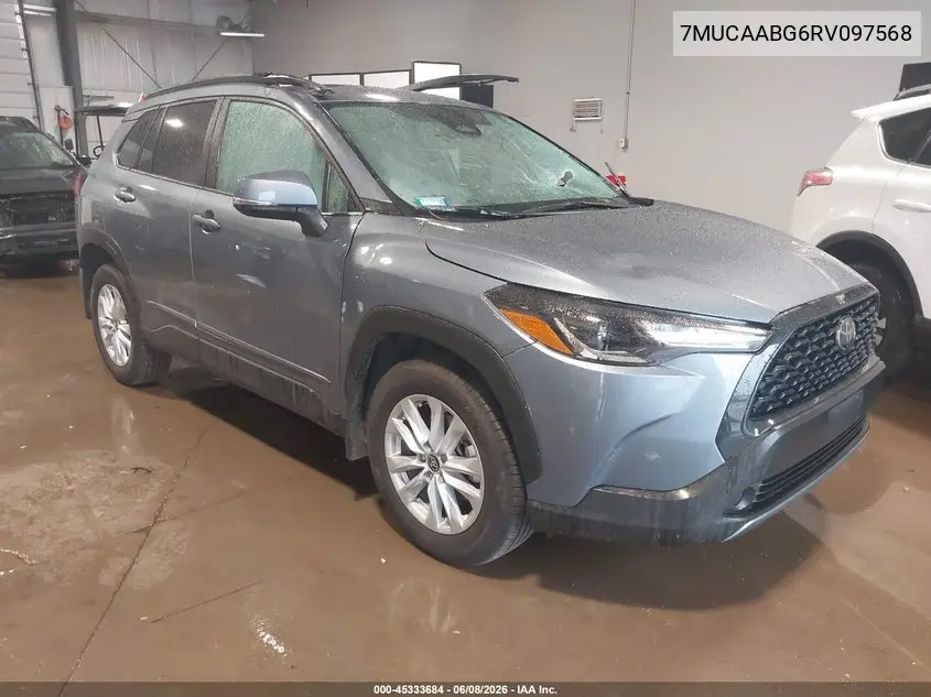 2024 Toyota Corolla Cross Le VIN: 7MUCAABG6RV097568 Lot: 45333684
