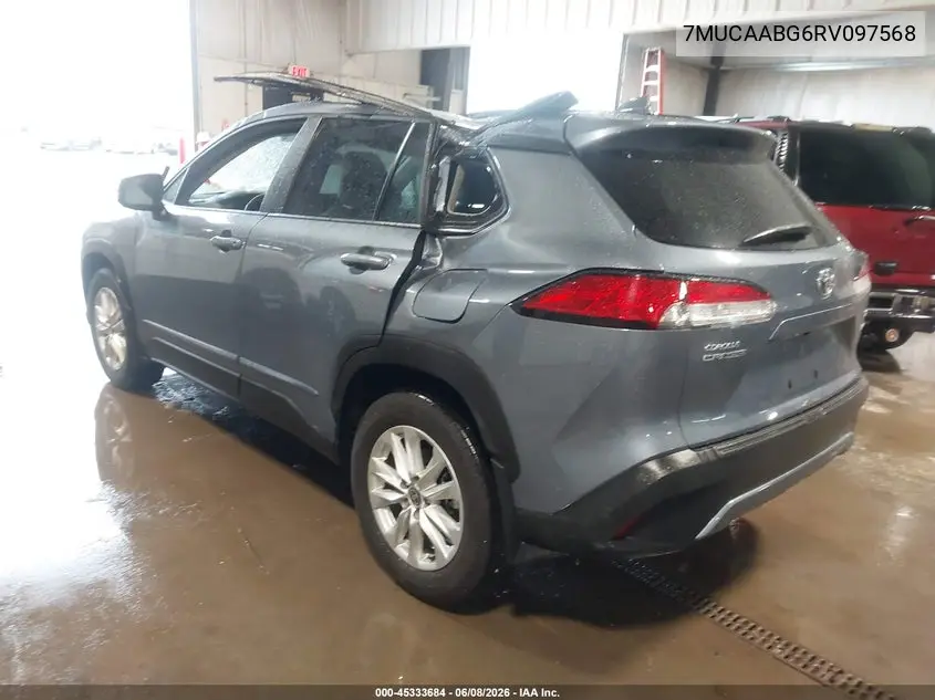 2024 Toyota Corolla Cross Le VIN: 7MUCAABG6RV097568 Lot: 45333684