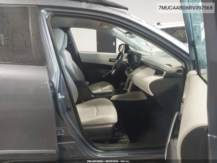 2024 Toyota Corolla Cross Le VIN: 7MUCAABG6RV097568 Lot: 45333684