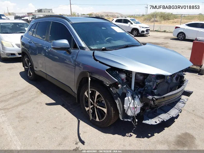 2024 Toyota Corolla Cross Hybrid Xse VIN: 7MUFBABG3RV018853 Lot: 45383981