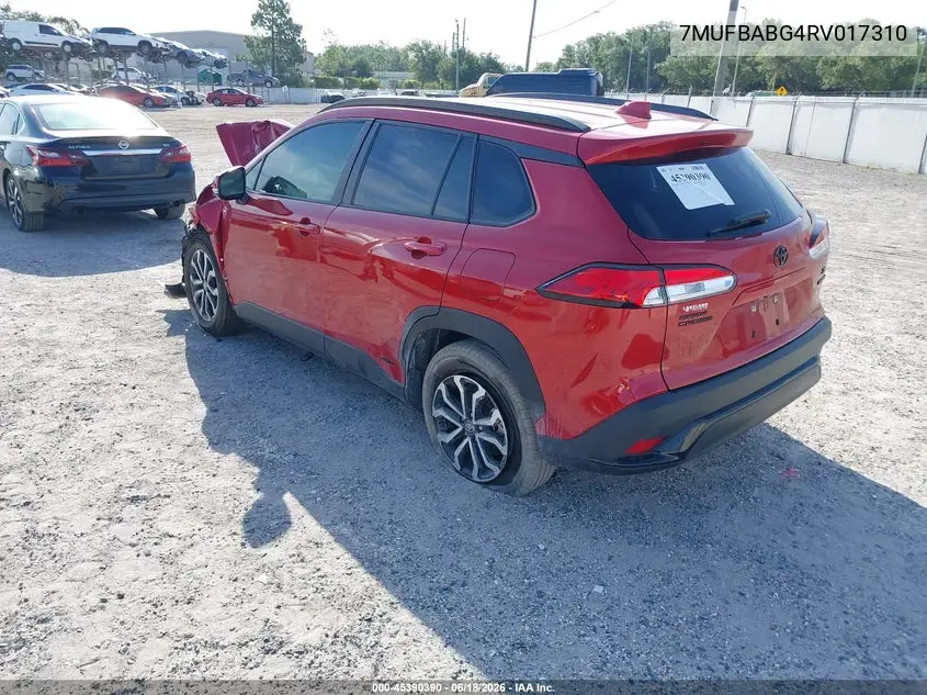 2024 Toyota Corolla Cross Hybrid Se VIN: 7MUFBABG4RV017310 Lot: 45390390
