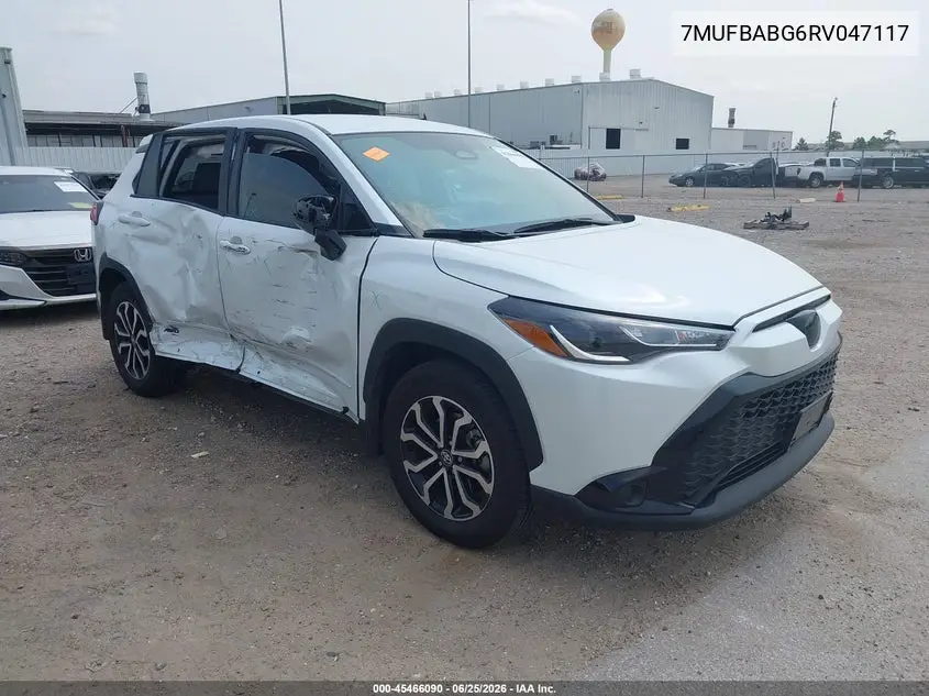 2024 Toyota Corolla Cross Hybrid S VIN: 7MUFBABG6RV047117 Lot: 45466090