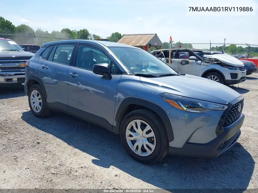 2024 Toyota Corolla Cross L VIN: 7MUAAABG1RV119886 Lot: 45476384