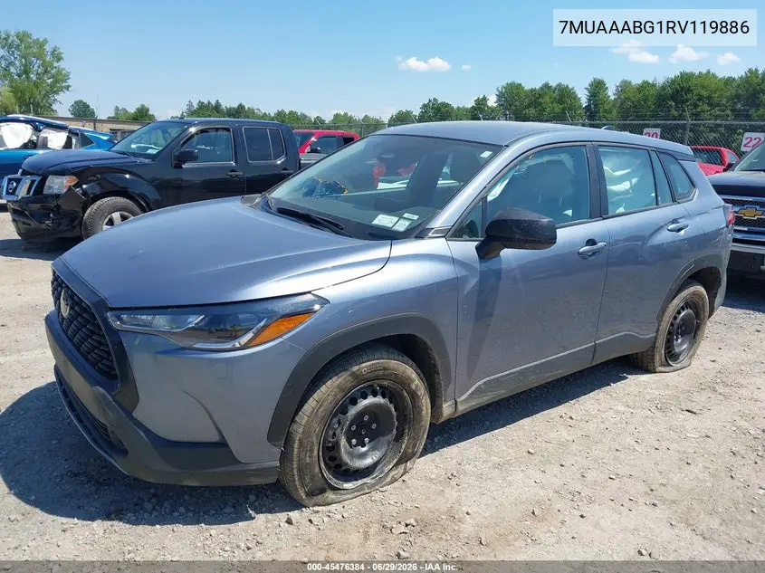 2024 Toyota Corolla Cross L VIN: 7MUAAABG1RV119886 Lot: 45476384