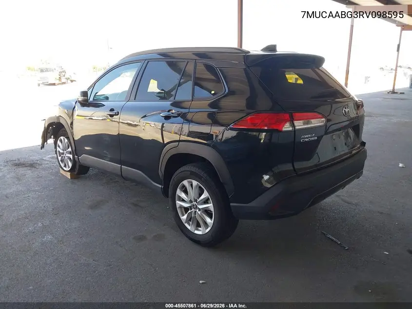 2024 Toyota Corolla Cross Le VIN: 7MUCAABG3RV098595 Lot: 45507861