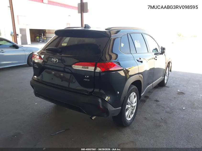 2024 Toyota Corolla Cross Le VIN: 7MUCAABG3RV098595 Lot: 45507861