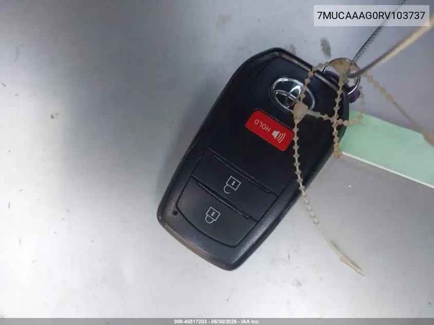 2024 Toyota Corolla Cross Le VIN: 7MUCAAAG0RV103737 Lot: 45517203