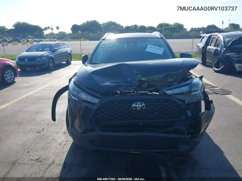 2024 Toyota Corolla Cross Le VIN: 7MUCAAAG0RV103737 Lot: 45517203