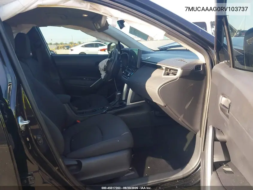2024 Toyota Corolla Cross Le VIN: 7MUCAAAG0RV103737 Lot: 45517203