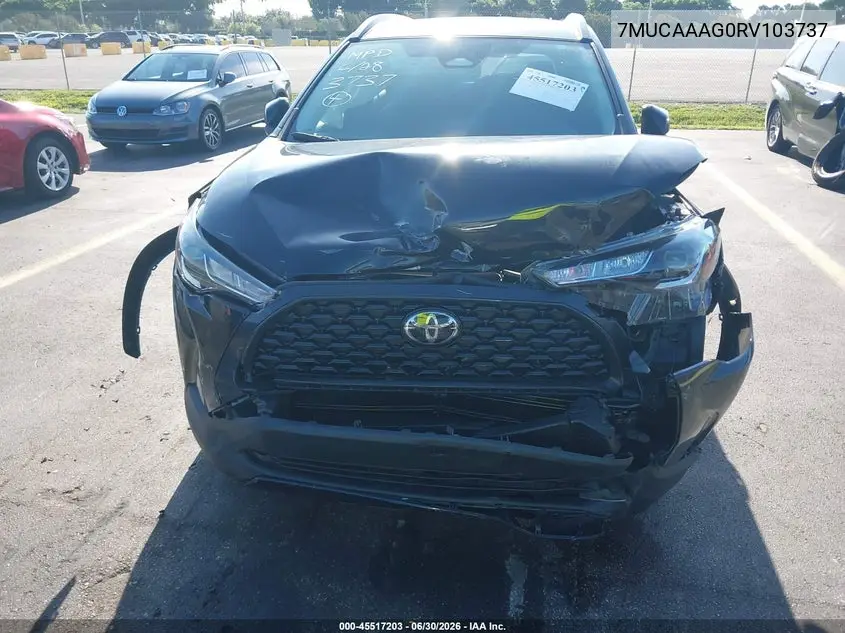 2024 Toyota Corolla Cross Le VIN: 7MUCAAAG0RV103737 Lot: 45517203