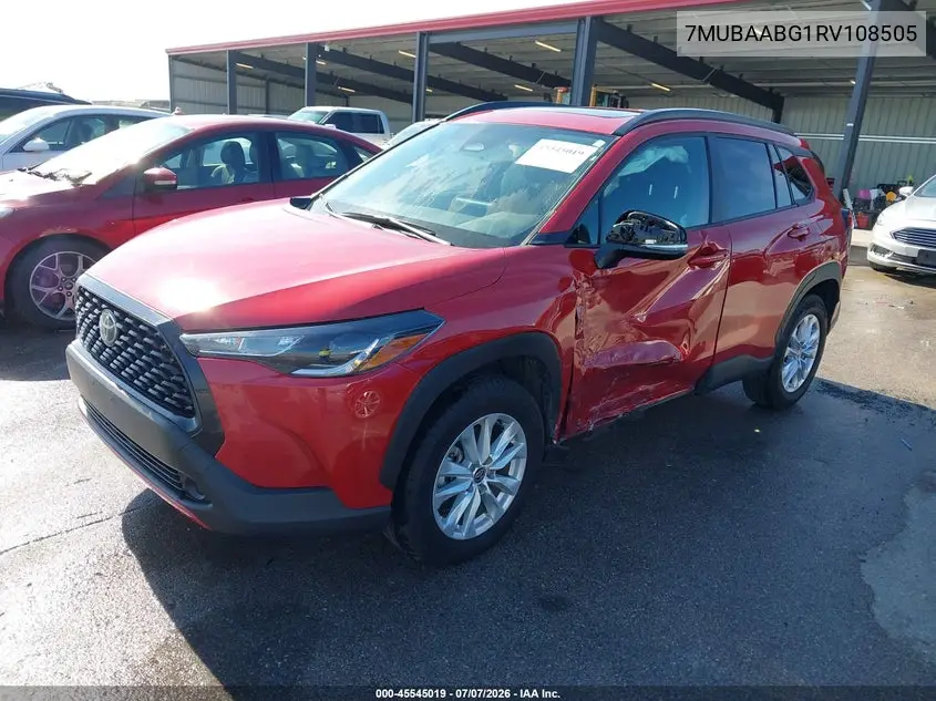 2024 Toyota Corolla Cross Le VIN: 7MUBAABG1RV108505 Lot: 45545019