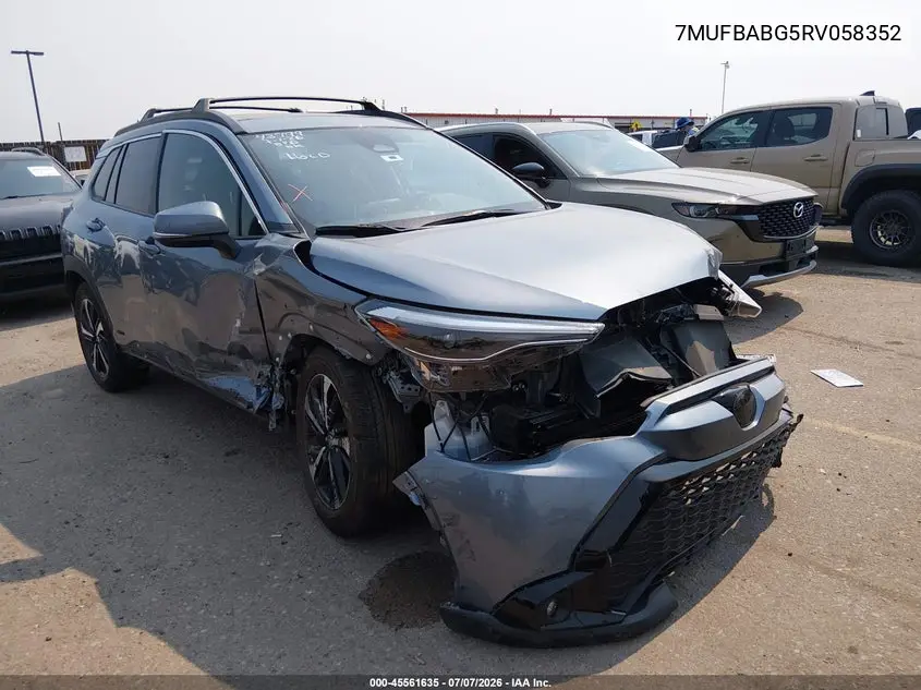 2024 Toyota Corolla Cross Hybrid Xse VIN: 7MUFBABG5RV058352 Lot: 45561635