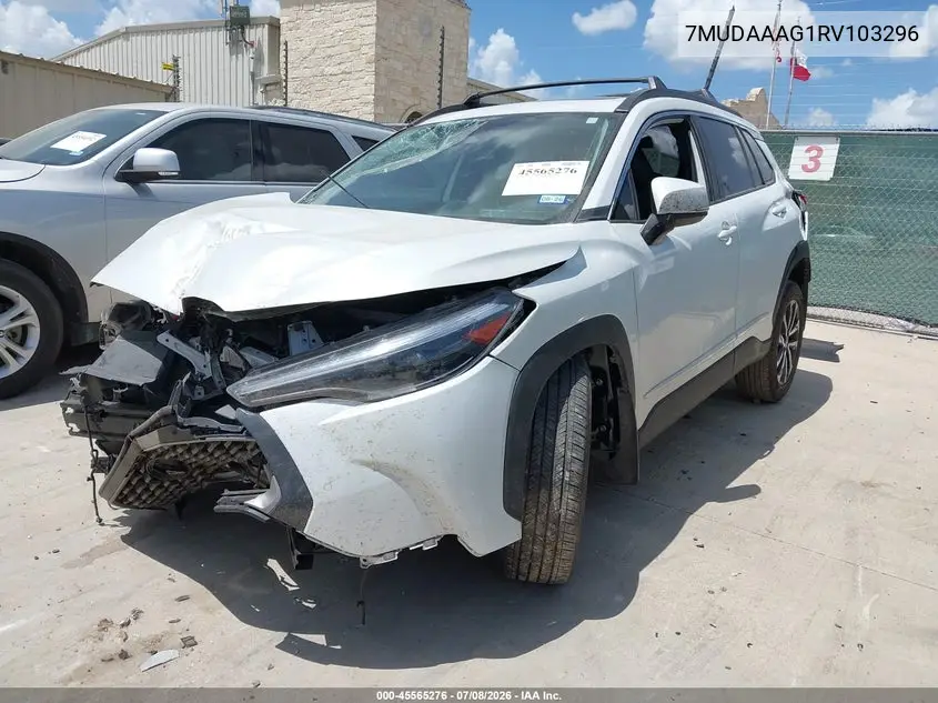 2024 Toyota Corolla Cross Xle VIN: 7MUDAAAG1RV103296 Lot: 45565276