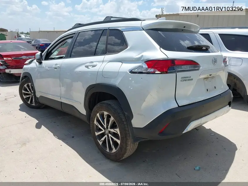 2024 Toyota Corolla Cross Xle VIN: 7MUDAAAG1RV103296 Lot: 45565276