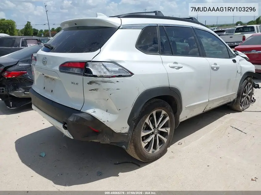2024 Toyota Corolla Cross Xle VIN: 7MUDAAAG1RV103296 Lot: 45565276