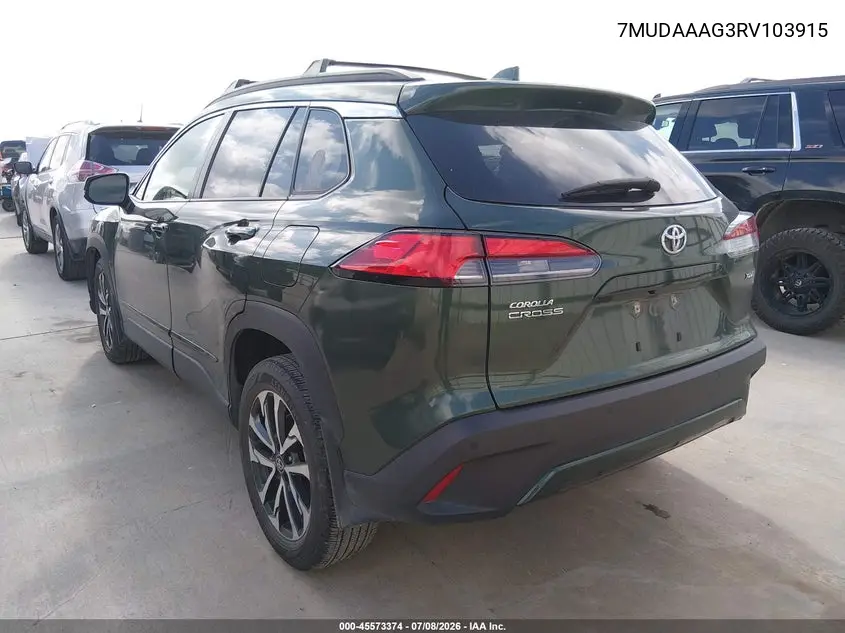 2024 Toyota Corolla Cross Xle VIN: 7MUDAAAG3RV103915 Lot: 45573374