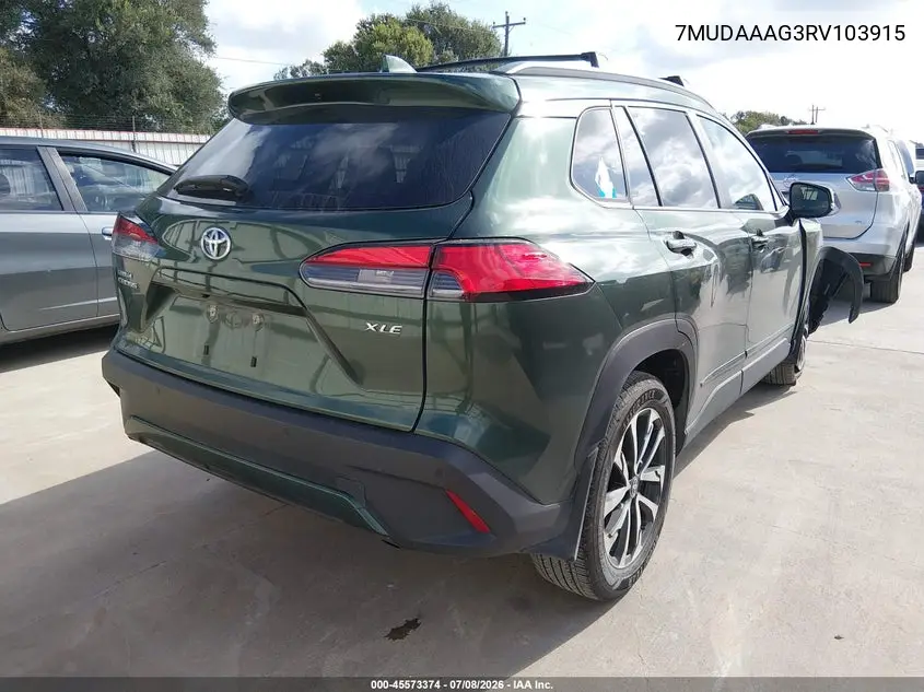 2024 Toyota Corolla Cross Xle VIN: 7MUDAAAG3RV103915 Lot: 45573374