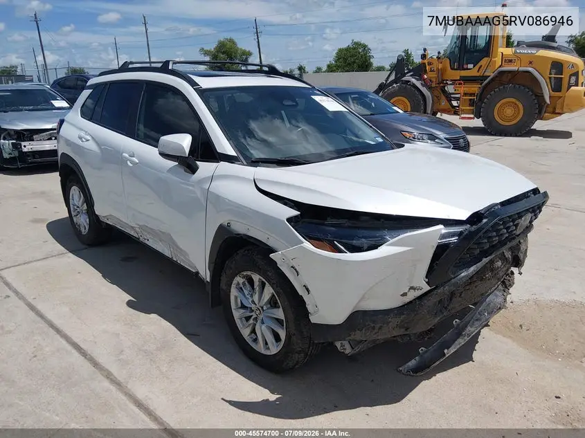 2024 Toyota Corolla Cross Le VIN: 7MUBAAAG5RV086946 Lot: 45574700