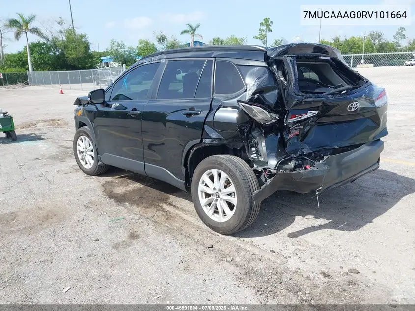 2024 Toyota Corolla Cross Le VIN: 7MUCAAAG0RV101664 Lot: 45591804