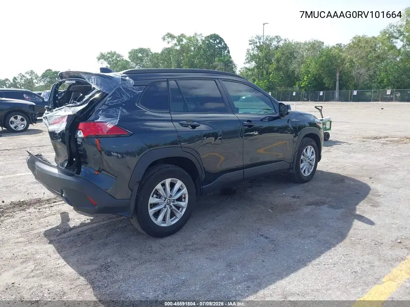 2024 Toyota Corolla Cross Le VIN: 7MUCAAAG0RV101664 Lot: 45591804