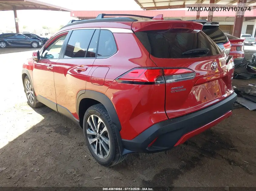 2024 Toyota Corolla Cross Xle VIN: 7MUDAABG7RV107674 Lot: 45616064