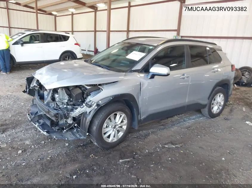 2024 Toyota Corolla Cross Le VIN: 7MUCAAAG3RV093382 Lot: 45646706
