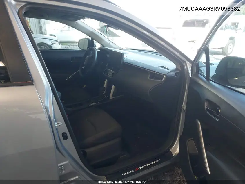 2024 Toyota Corolla Cross Le VIN: 7MUCAAAG3RV093382 Lot: 45646706