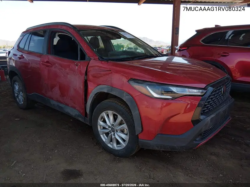 2024 Toyota Corolla Cross Le VIN: 7MUCAAAG1RV080324 Lot: 45686975