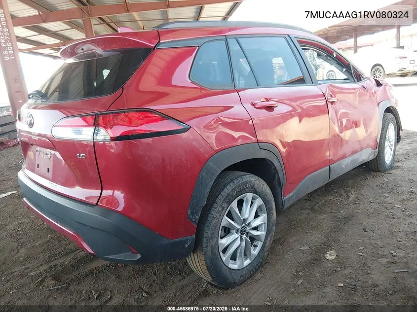 2024 Toyota Corolla Cross Le VIN: 7MUCAAAG1RV080324 Lot: 45686975