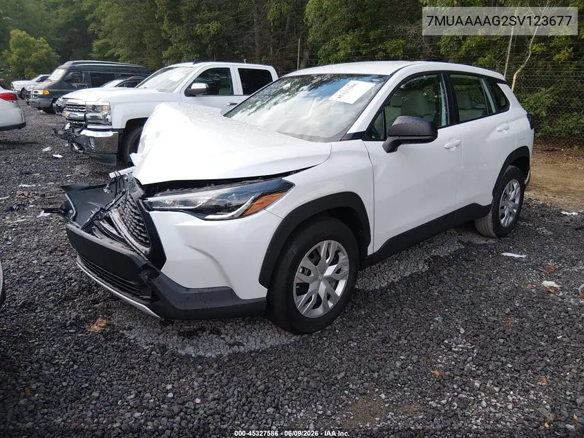 2025 Toyota Corolla Cross L VIN: 7MUAAAAG2SV123677 Lot: 45327586