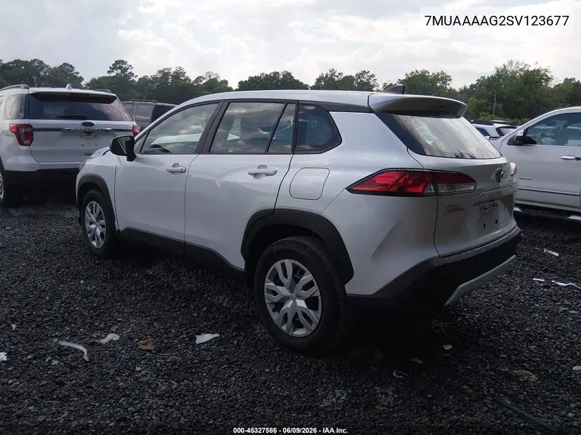 2025 Toyota Corolla Cross L VIN: 7MUAAAAG2SV123677 Lot: 45327586