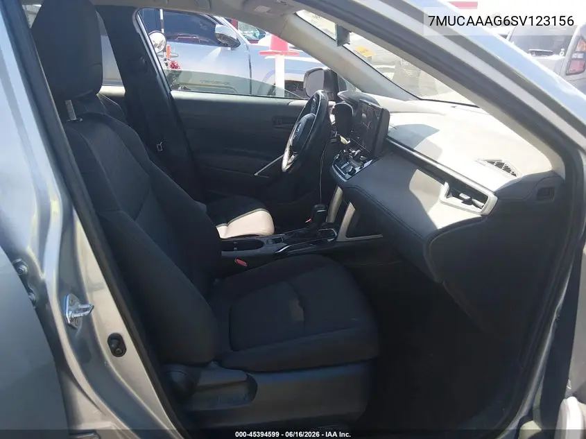 2025 Toyota Corolla Cross Le VIN: 7MUCAAAG6SV123156 Lot: 45394599