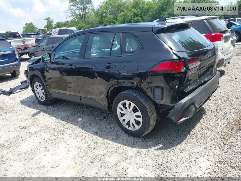 2025 Toyota Corolla Cross L VIN: 7MUAAAAG0SV141000 Lot: 45468015