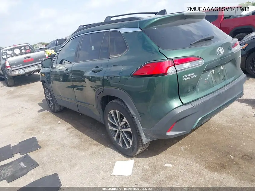 2025 Toyota Corolla Cross Xle VIN: 7MUEAAAG8SV141988 Lot: 45485270