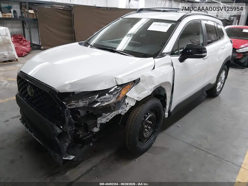 2025 Toyota Corolla Cross Le VIN: 7MUCAAAG0SV125954 Lot: 45492354