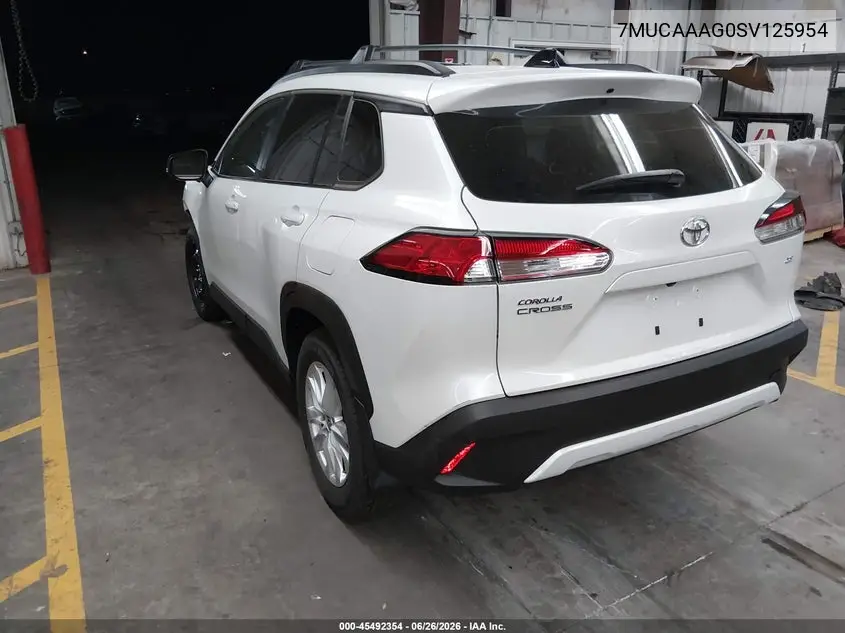 2025 Toyota Corolla Cross Le VIN: 7MUCAAAG0SV125954 Lot: 45492354