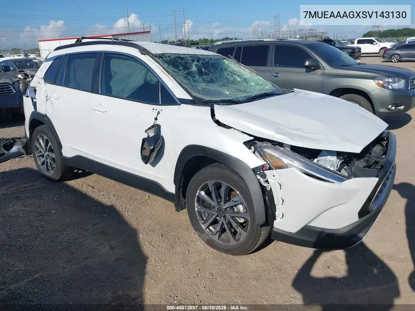 2025 Toyota Corolla Cross Xle VIN: 7MUEAAAGXSV143130 Lot: 45512857